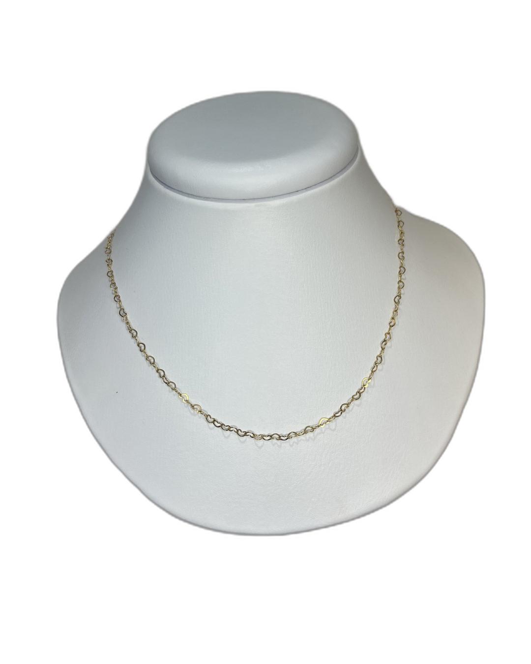 CADENA TEJIDO CORAZONES 40CM